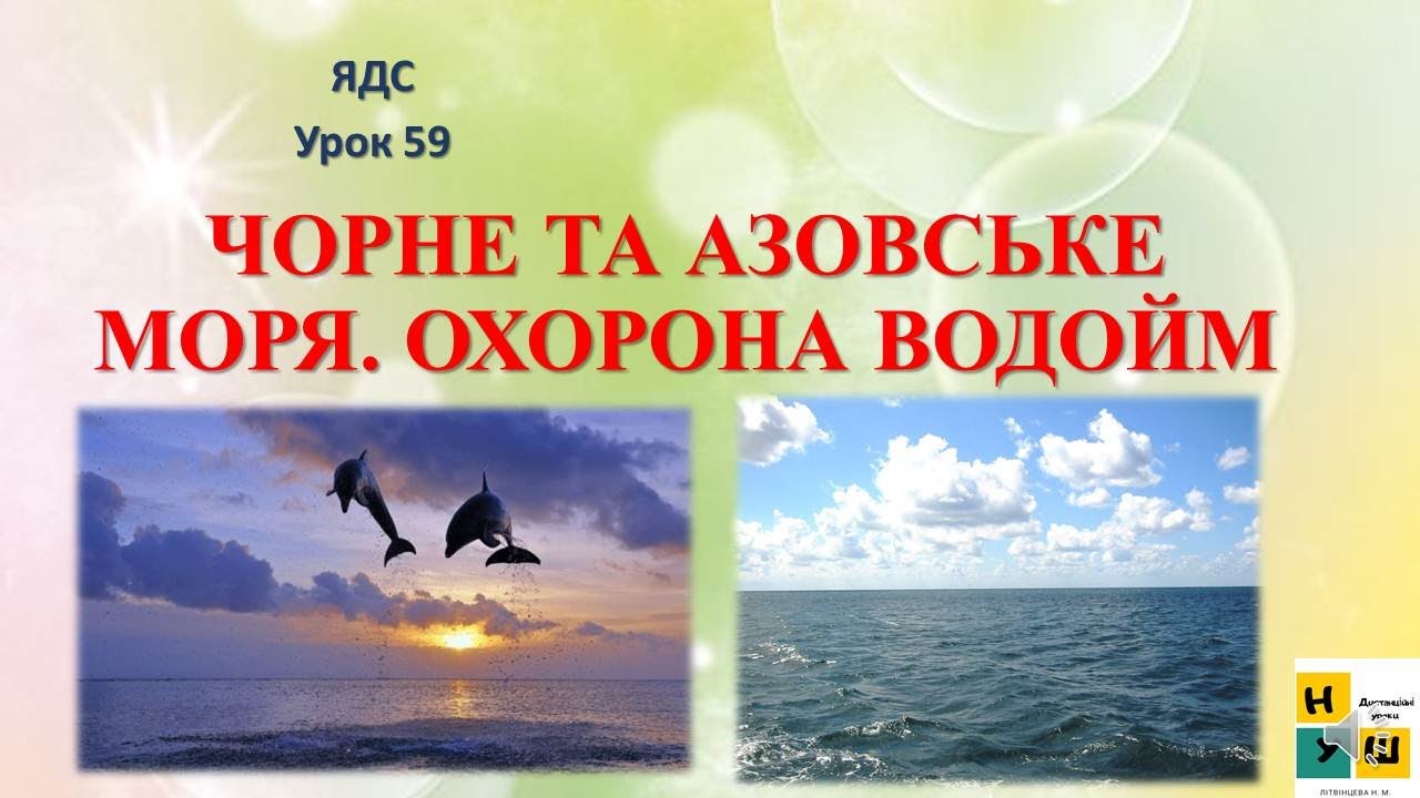 ЯДС урок 59  ЧОРНЕ ТА АЗОВСЬКЕ МОРЯ, ОХОРОНА ВОДОЙМ 4 клас