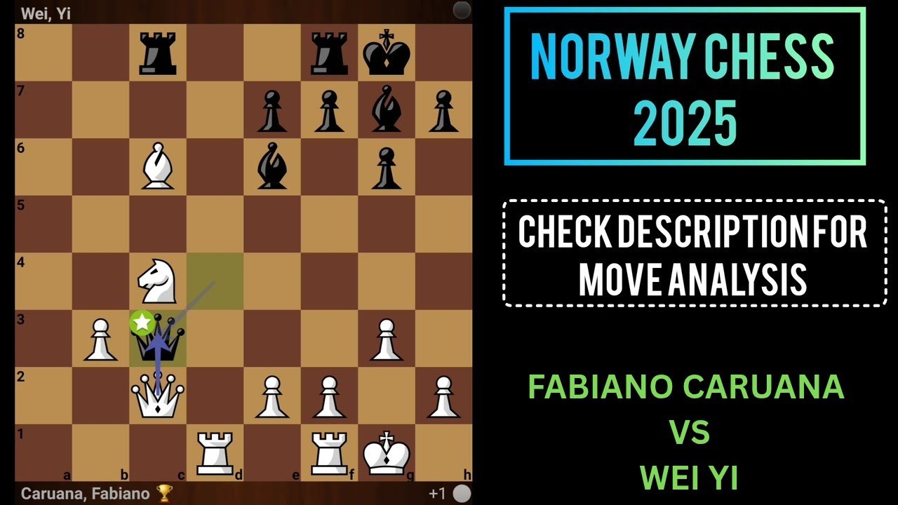 FABIANO CARUANA VS WEI YI | NORWAY CHESS 2025 #chess #hmflixchessmania 