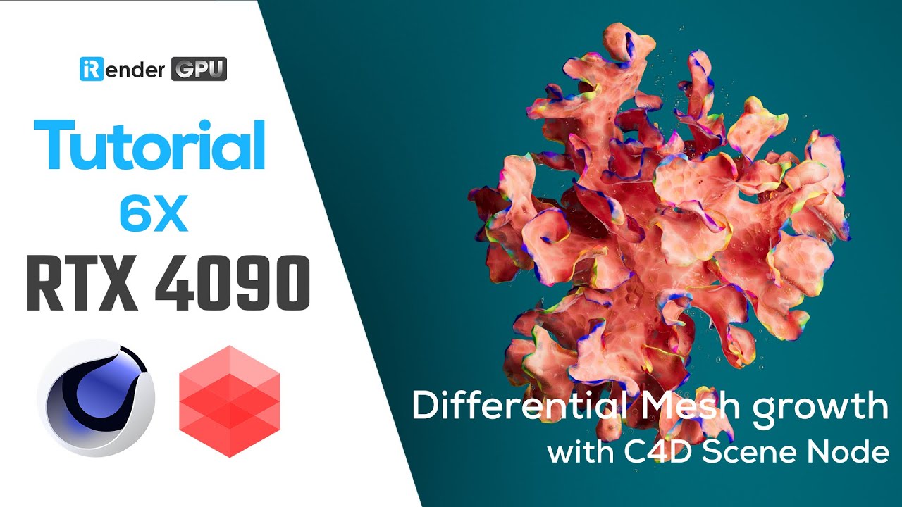 Differential Mesh Growth with Scene Nodes (Cinema 4D) | Tutorial | iRender