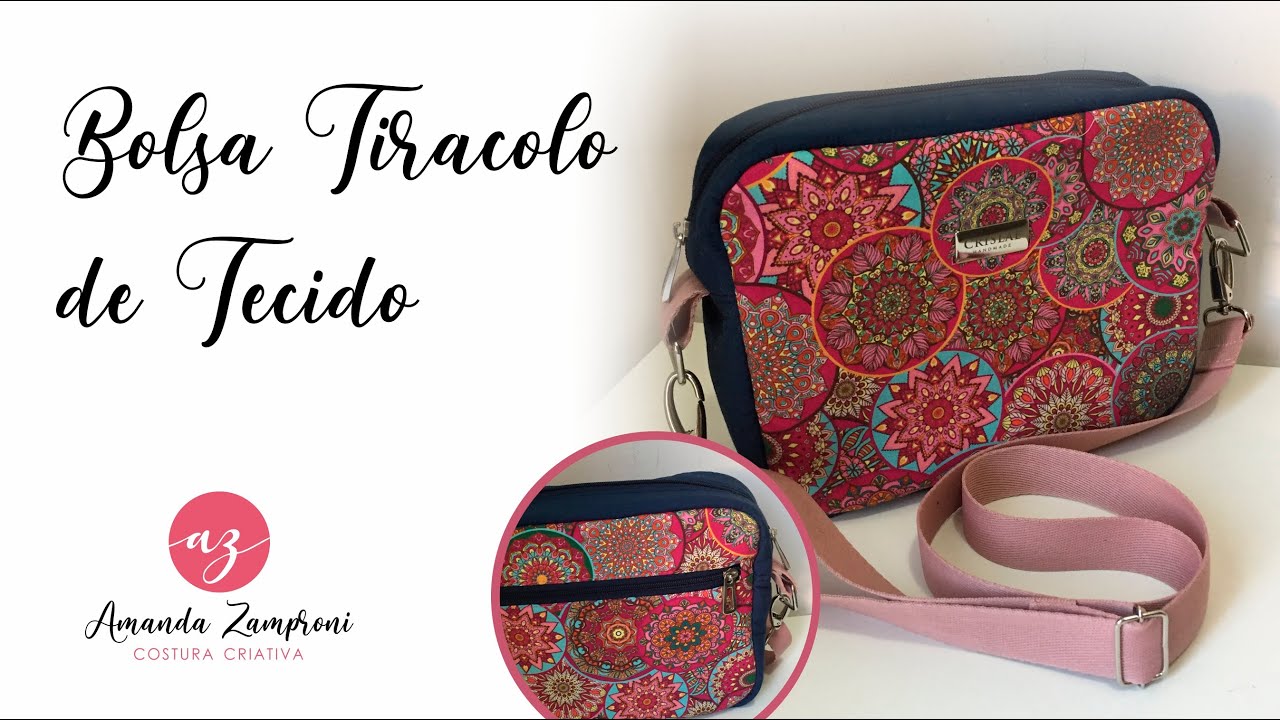 Como fazer uma Bolsa Tiracolo de Tecido - DIY Crossbody Bag - PAP - Passo a Passo