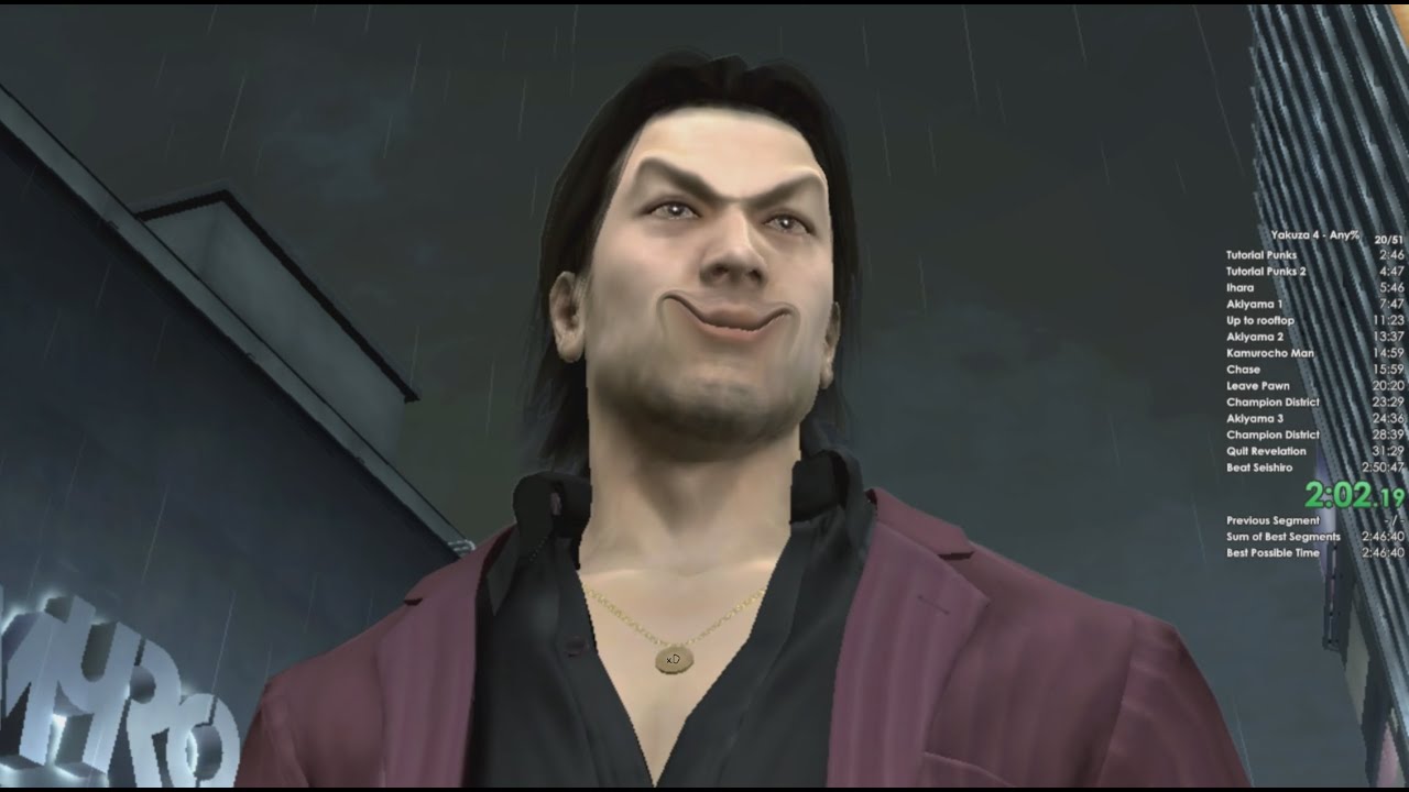 Yakuza 4 any% speedrun in 2:49:27 (former wr)