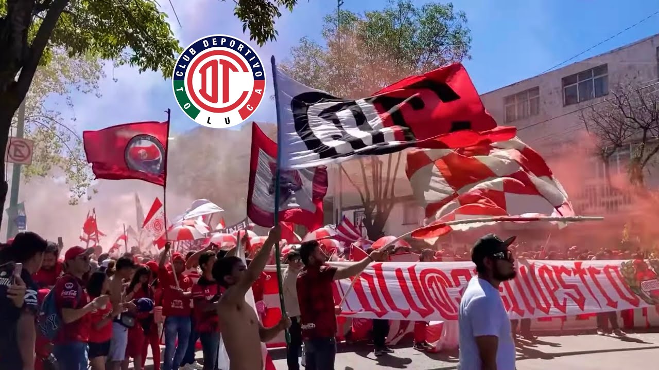 Caravana afición de Toluca FC previo al partido Toluca vs America jornada 9 Apertura 2023