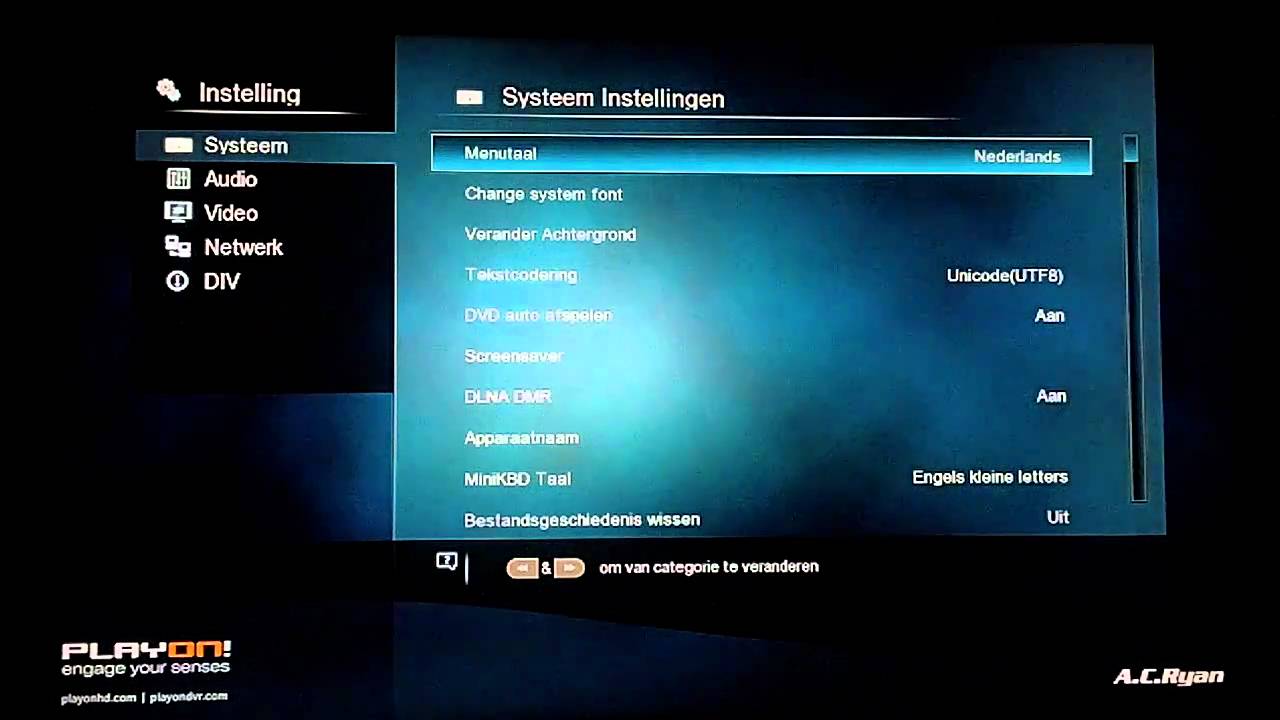 AC Ryan play on hd mini 2 - Setup options