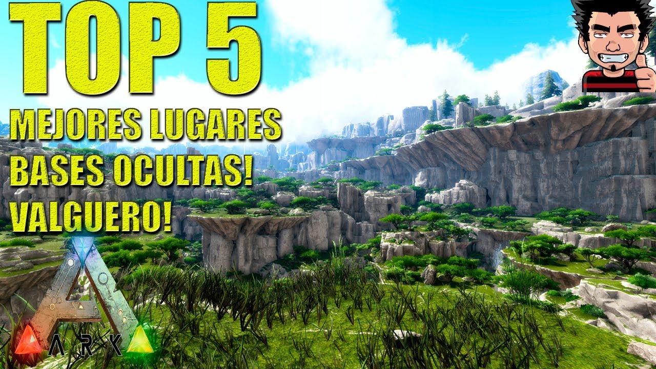 TOP 5 MEJORES LUGARES BASES OCULTAS PVP VALGUERO ARK SURVIVAL EVOLVED GAMEPLAY ESPAÑOL