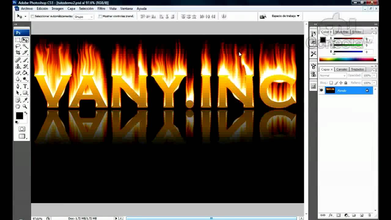 Tutorial Photoshop: Efecto Texto Fuego