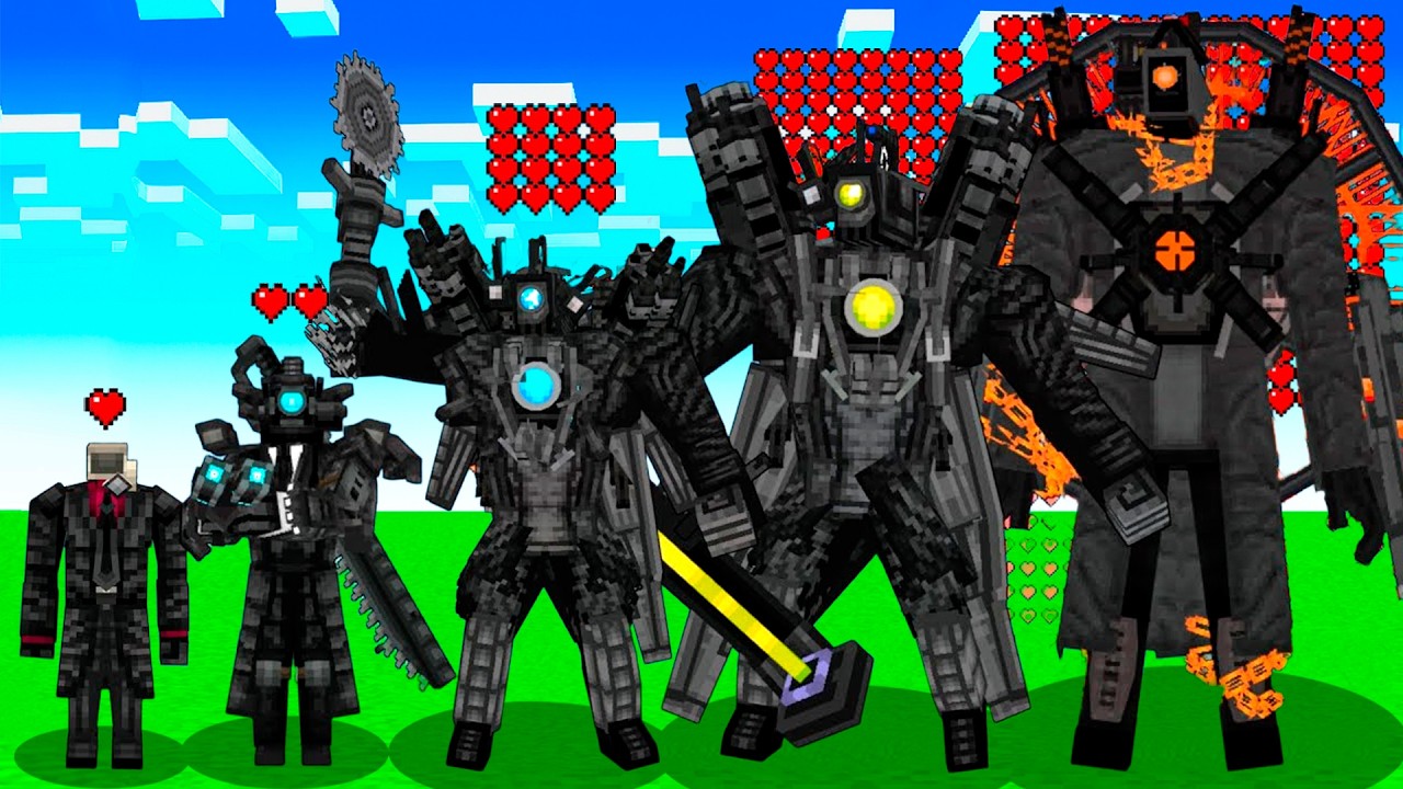 CAMERAMAN vs SKIBIDI TOILET NIVEL DE PODER - Minecraft Batalla de Mobs