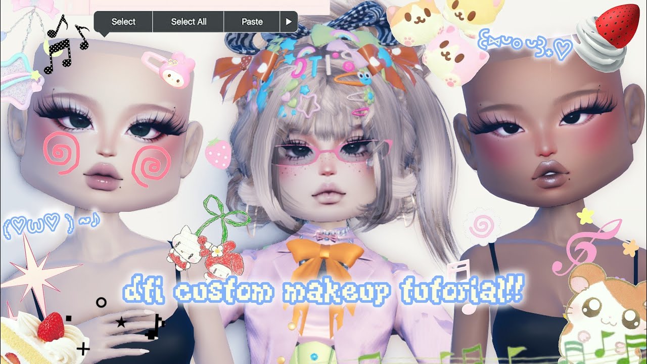 𐙚 ‧₊˚ &sdot;🍮dti custom makeup tutorial~⁠♪pt.3🍥 cutest dti custom makeup!!⋆˚꩜｡