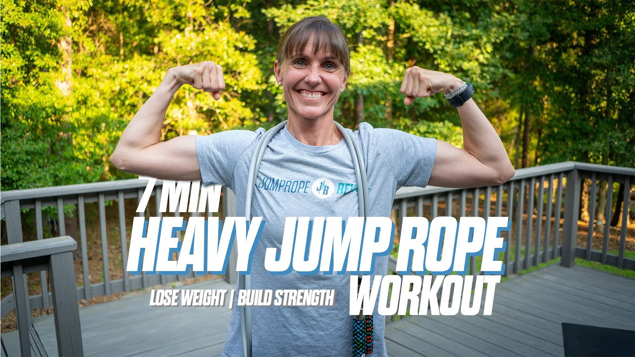 7 MIN. HEAVY ROPE JUMP ROPE WORKOUT - Lose Weight & Build Strength
