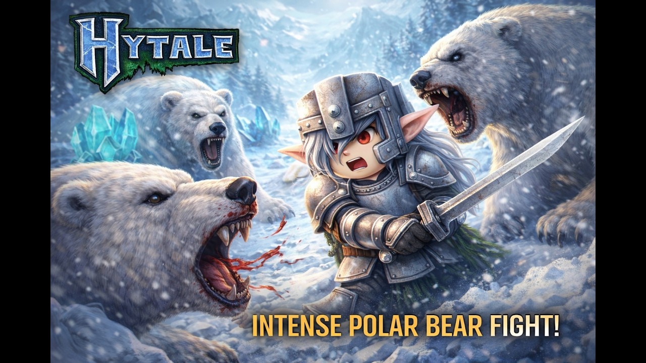 Hytale | Polar Bear Ambush in the Snow Biome | No Commentary