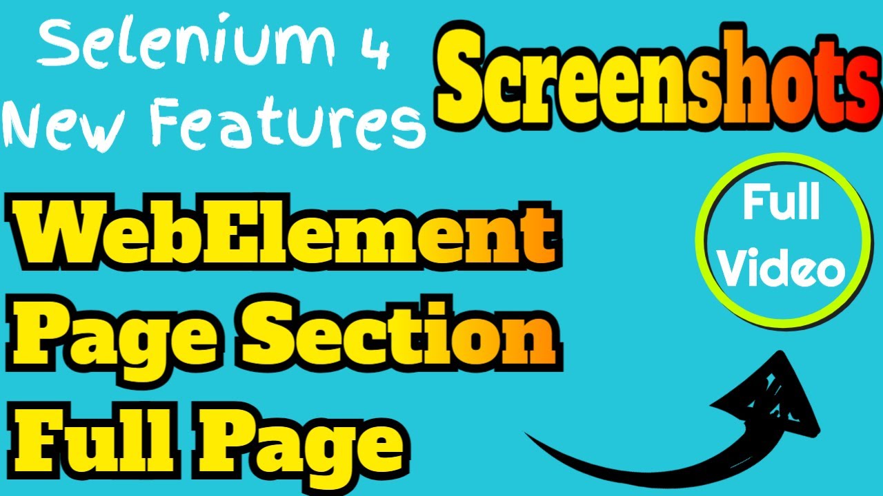 ✔ Full Page Screenshot Using Selenium | (Video 198)
