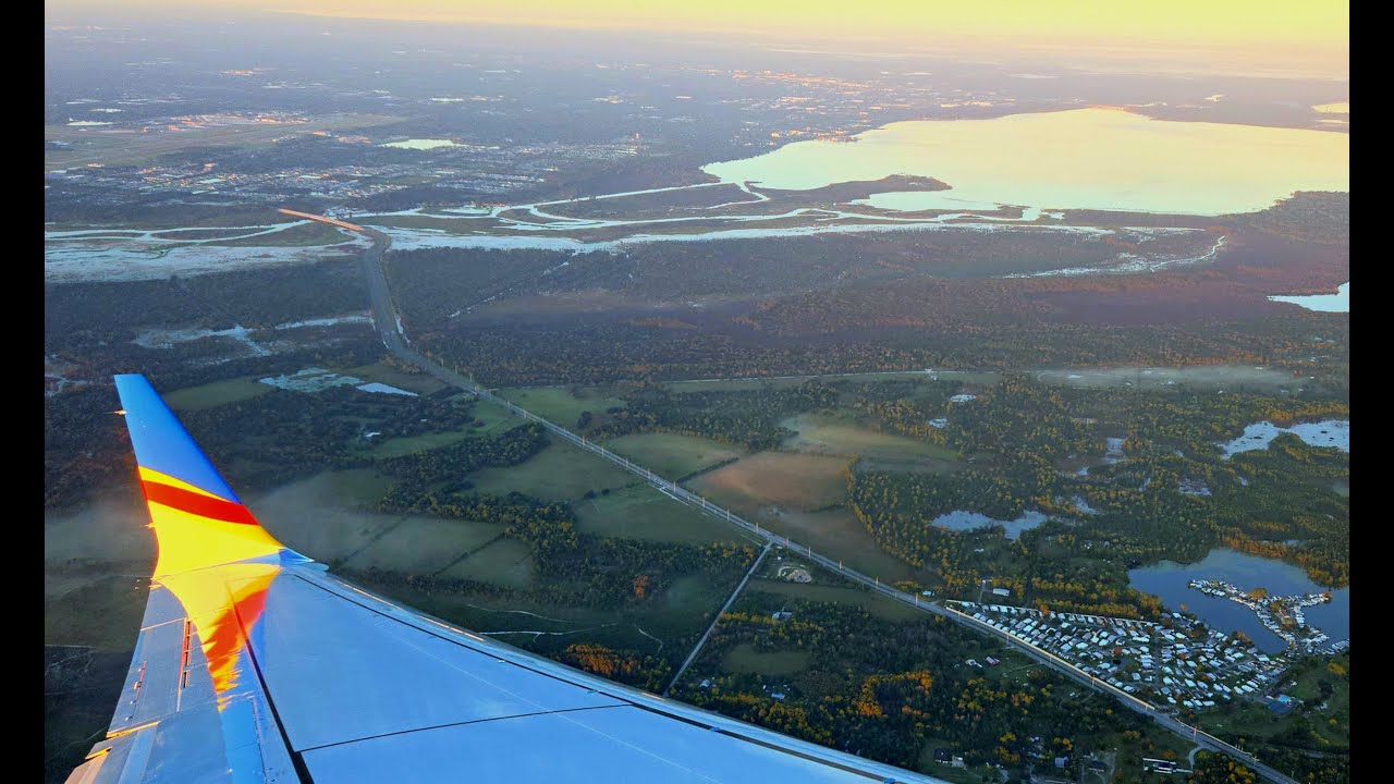 Allegiant Airlines 737 take off from Orlando Sanford Airport 6:40am