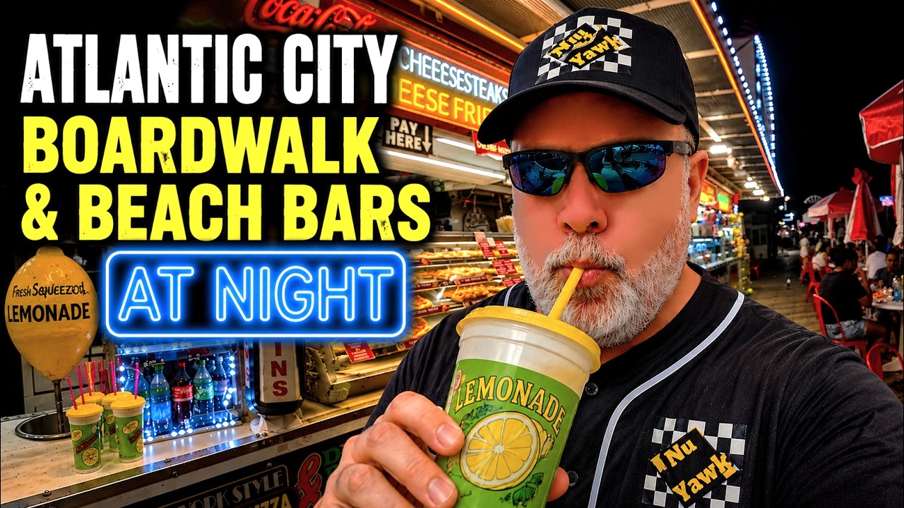 🟡 Atlantic City Boardwalk at NIGHT! 🌙 Beach Bars, Steel Pier & HUGE Crowds! Let Me Be Your Guide!