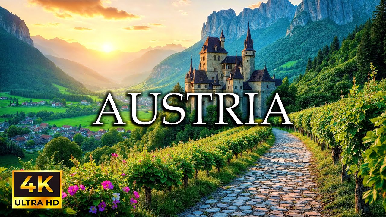 FLY OVER AUSTRIA 4K | Discover Snow-Capped Alps, Serene Lakes & Timeless Villages