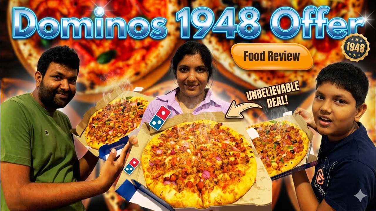 1948 Pizza Review | Dominos එකේ 1948 Large Pizza Offer එක සුපිරියක් #dominospizza #foodreview #offer