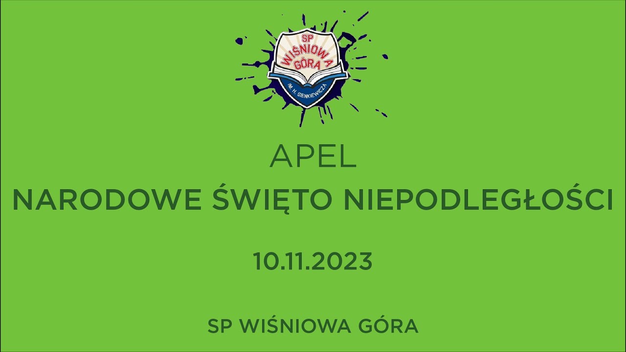 Narodowe Święto Niepodległości - Apel w SP Wiśniowa Góra - 10.11.2023