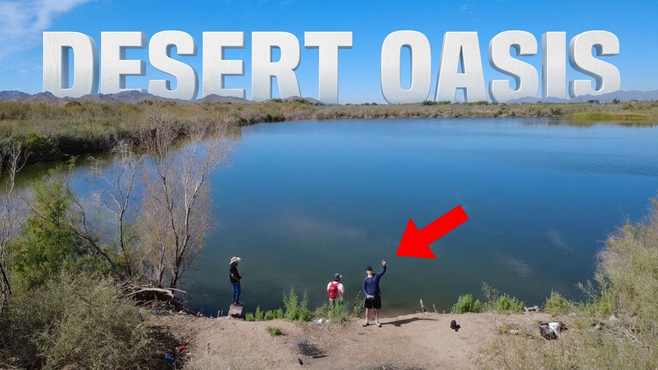 Fishing A HIDDEN Lake In The Middle Of The Desert...