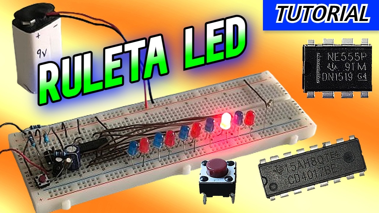 Ruleta LED con NE555 y CD4017: ¡Haz tu propio juego electrónico!