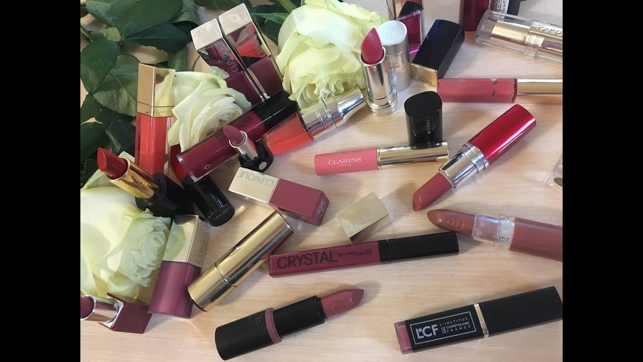 Моя коллекция помад для губ, разбор Cliniqe, Clarins, Essense, Lancome, Maybelline, Loreal и другие