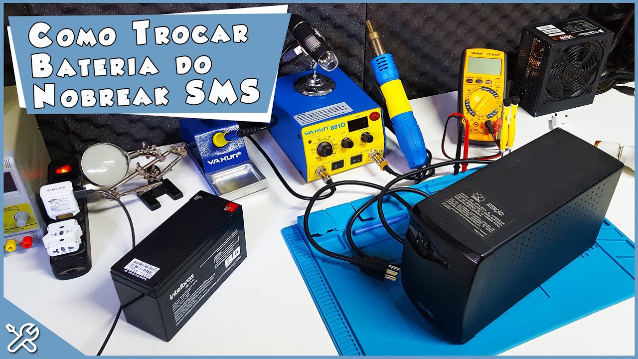 COMO TROCAR A BATERIA DO NOBREAK SMS (SUPER FÁCIL)