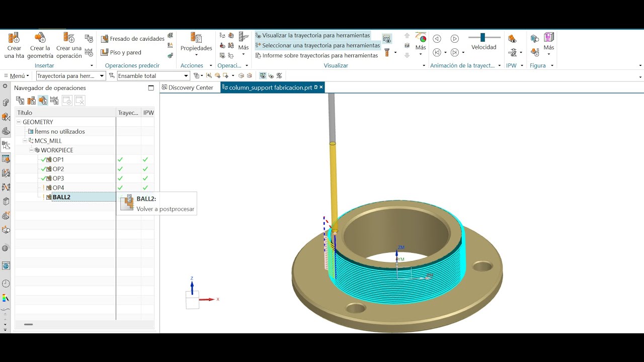 Siemens NX: CAM for Simulating Parts on a CNC Milling Machine and Obtaining G-Code