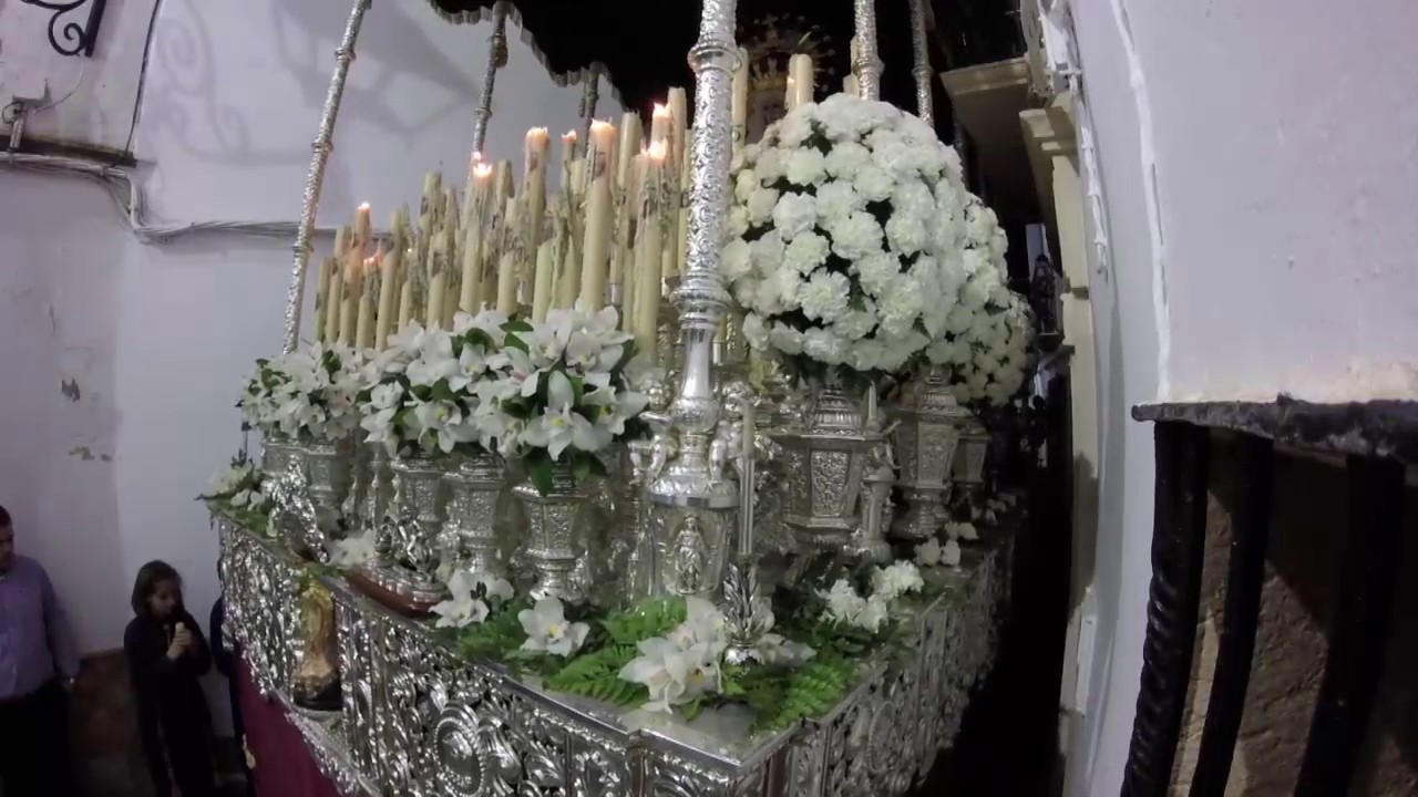 Virgen de los Dolores en Calle Concepcion. Jueves Santo 2017.
