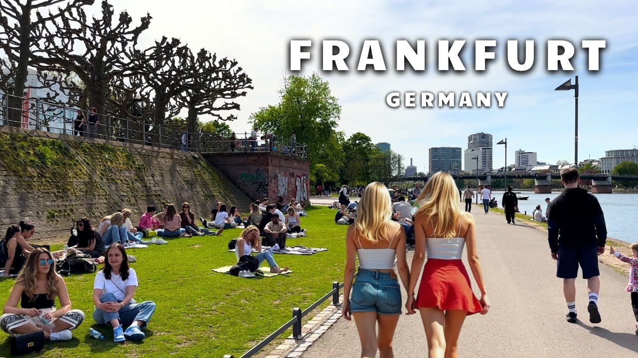 Exploring Frankfurt in Germany 4K HDR | Scenic Riverside Walk & historic old town tour