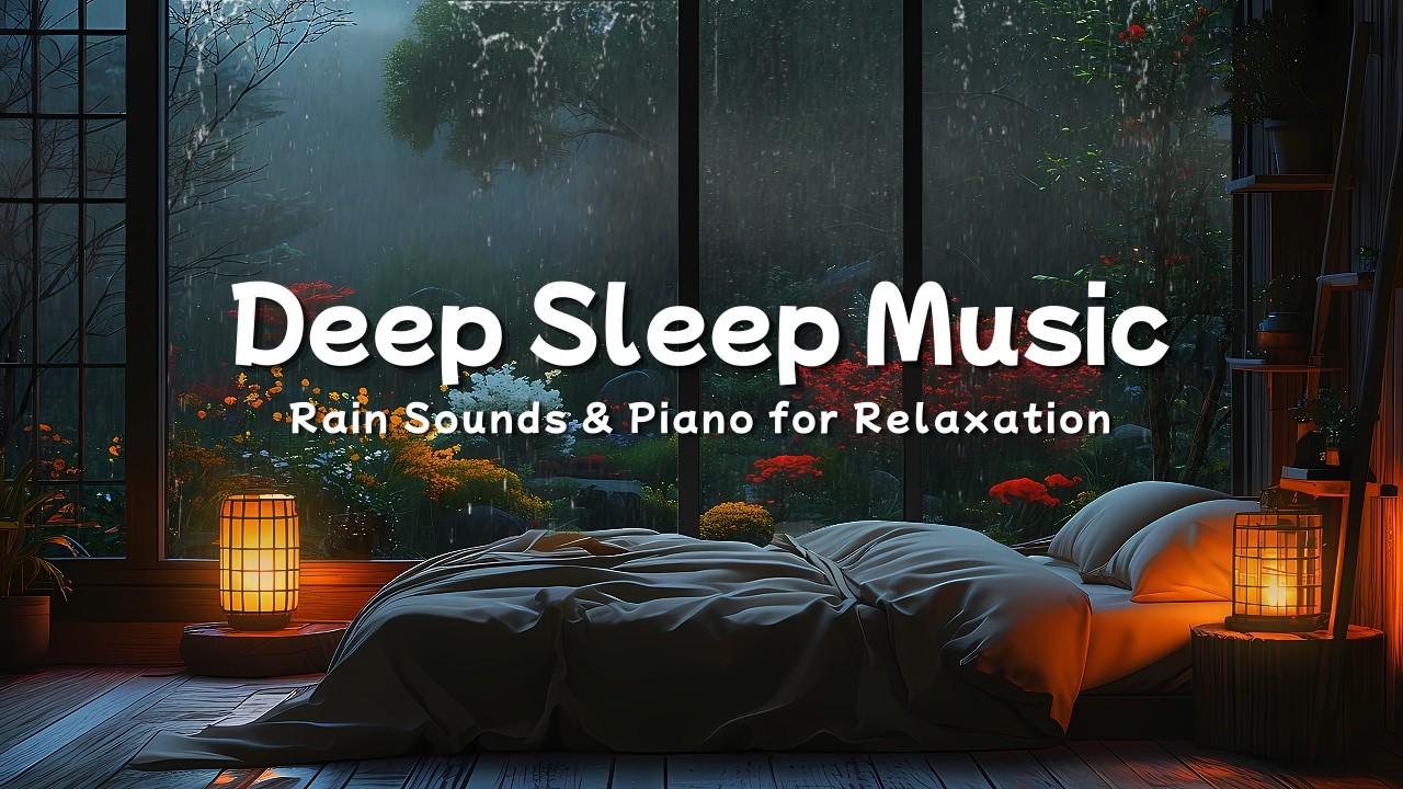 Relaxing Sleep Music with Soft Rain 🌧️ Calm Piano for Relaxation and Peaceful Sleep