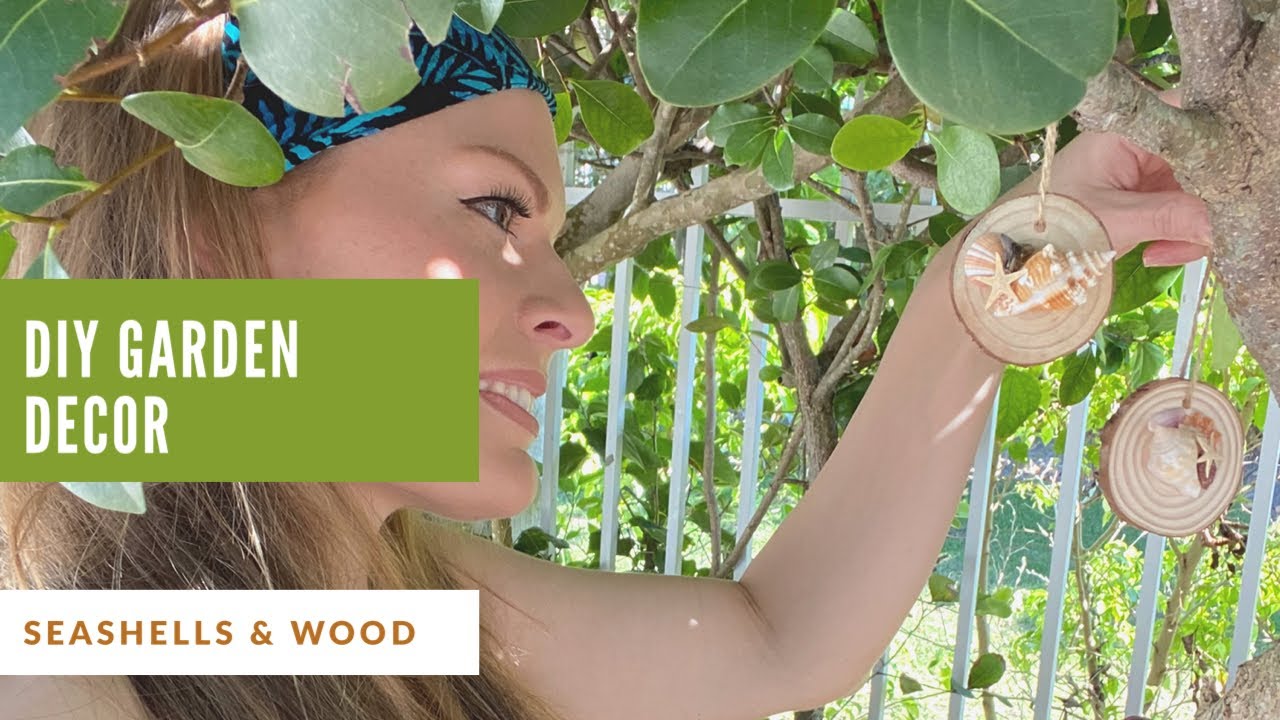 DIY Seashell and Wood Garden Decor