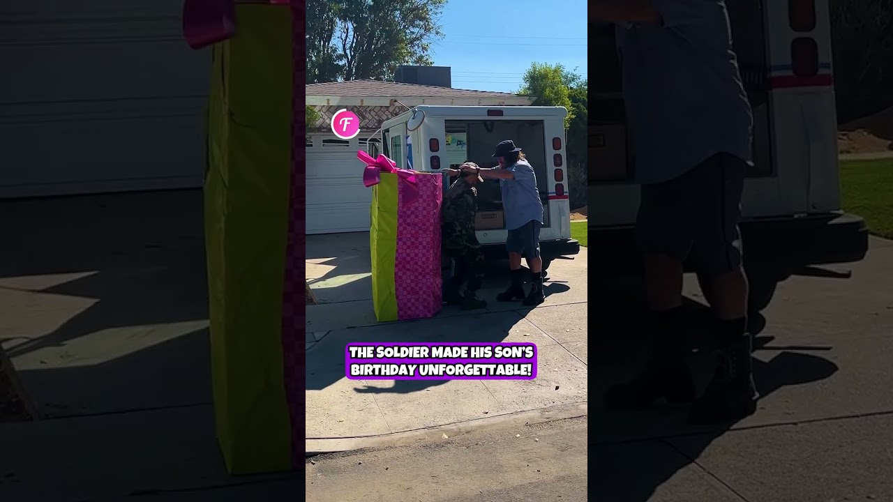 Kindness Surprise 🎁 Soldier's Heartwarming Birthday Gift! #kindness #birthday #shorts
