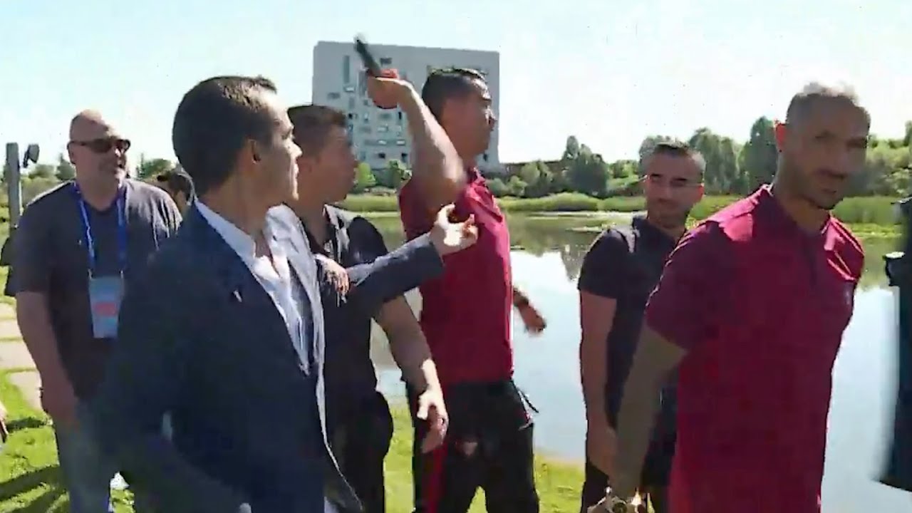 Cristiano Ronaldo Throws Reporter's Microphone Into Lake! - Euro 2016 Throwback