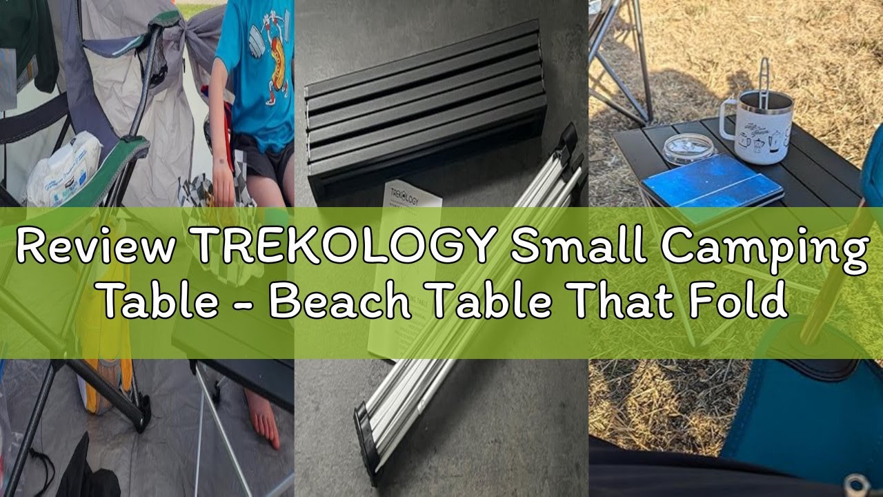Review TREKOLOGY Small Camping Table - Beach Table That Fold Up - Lightweight, Foldable, Potable Fol