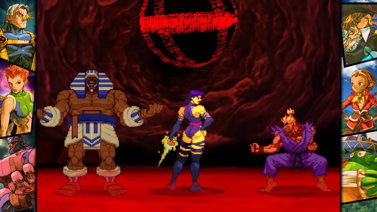 Marvel vs Capcom 2: Psylocke, Anakaris, and Akuma arcade playthrough