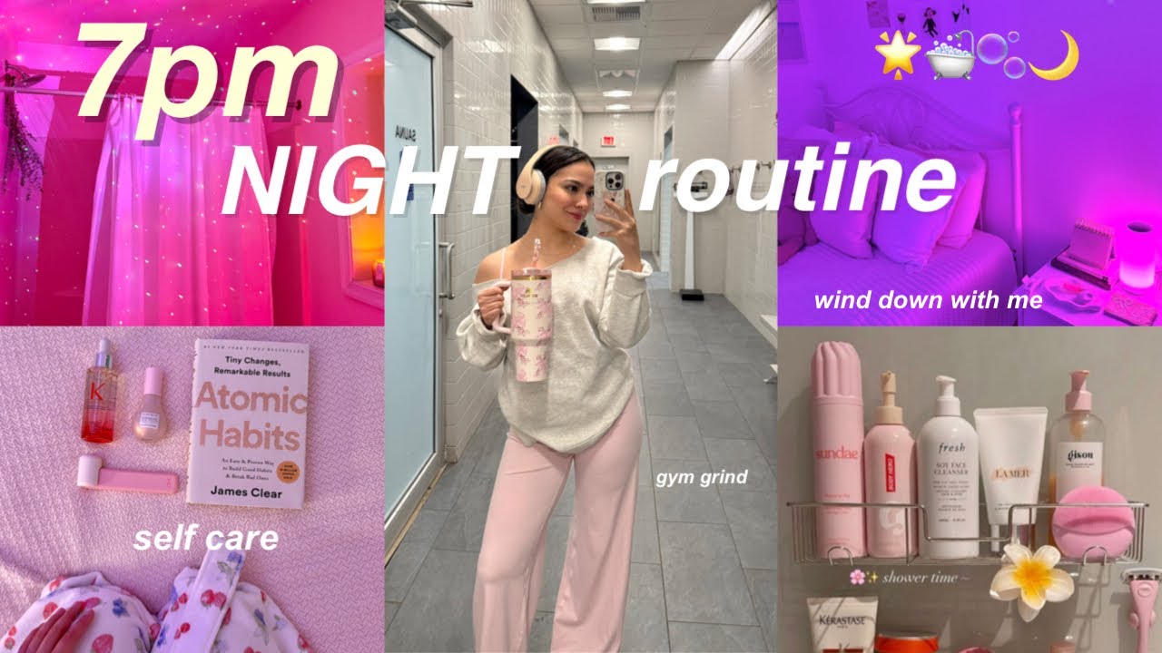 7pm night routine 🌙✨ realistic wind down with me, self care, productive