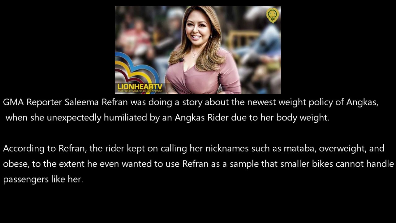 GMA News Reporter Saleema Refran body shamed by Angkas rider