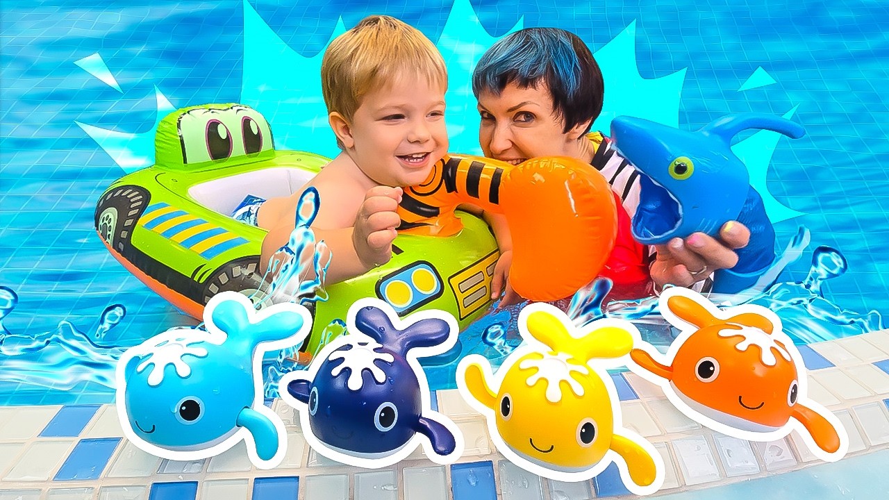 Spielzeit im Pool mit bunten Walen 🐋 Eine Mami für Lucky Show