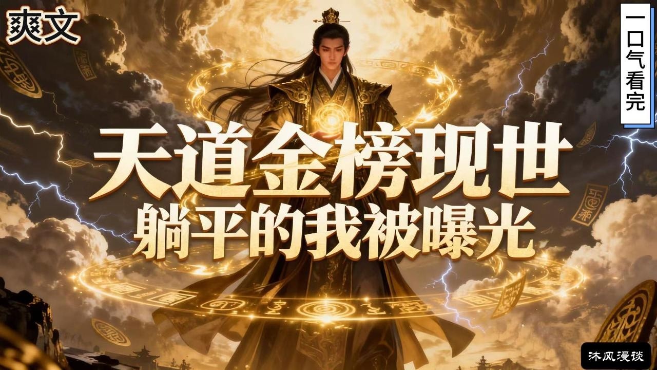 完结《天道金榜现世，躺平的我被曝光》主角刘志文穿越到了玄幻世界，本来只想躺平，但是天道不允许刘志文躺平。天道金榜直接降临，刘志文躺平被曝光了……#動漫 #穿越#有声漫画#爽文#玄幻 #无敌