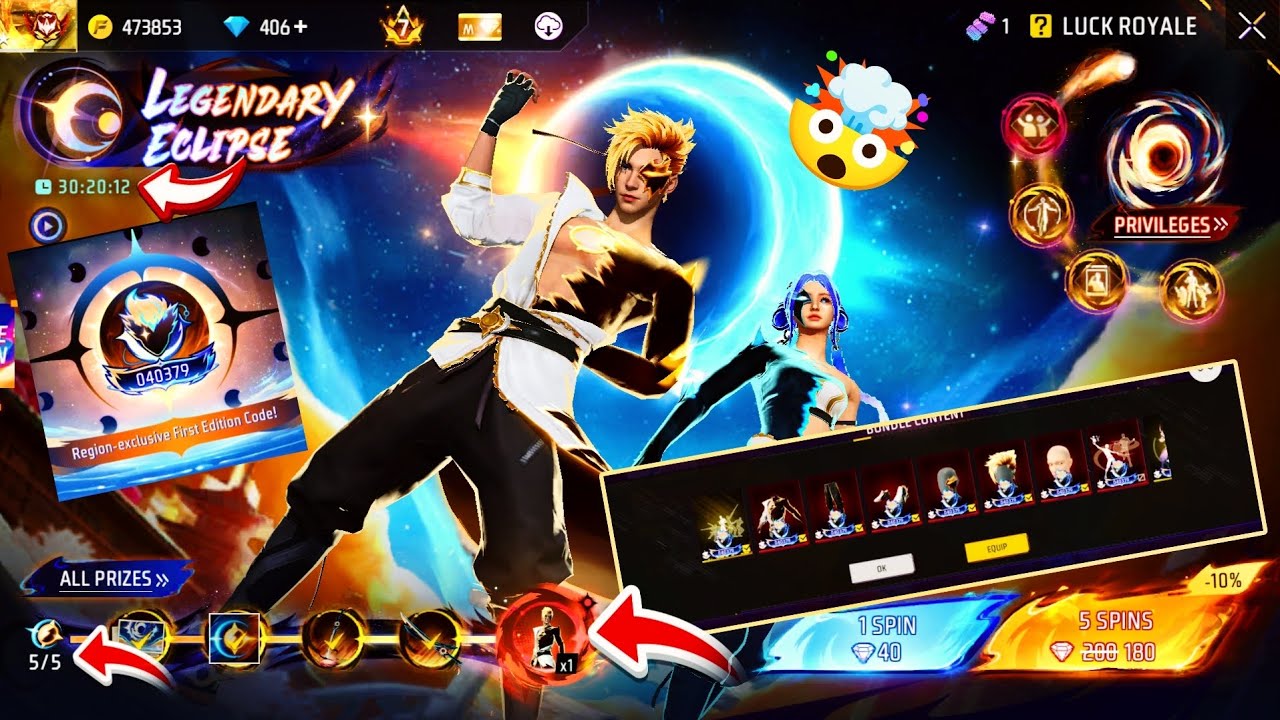 New Legendary Eclipse Bundle Token Tower 🔥 Unlock 🔓 Total Diamond 💎 4500 😱 FF New Event free fire !