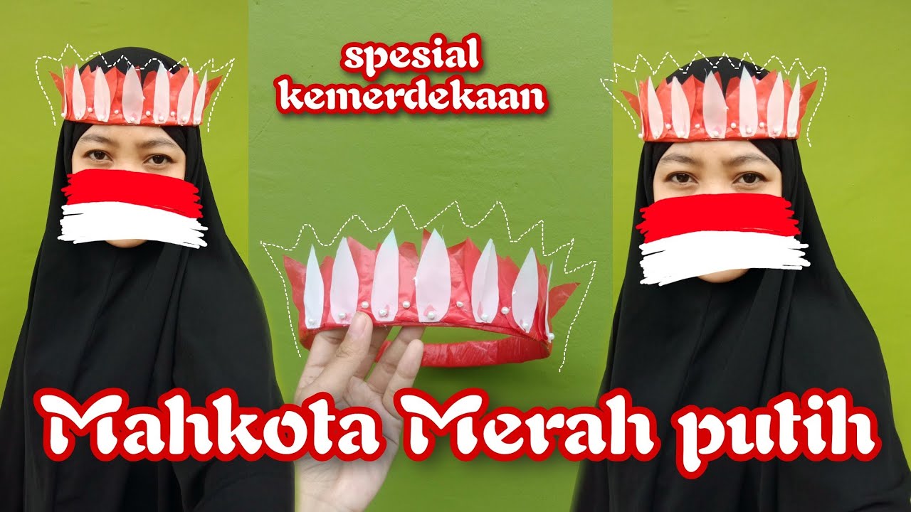 Mahkota Merah putih dari plastik kresek+kardus | Mahkota untuk Karnaval | Hiasan kepala untuk 17an