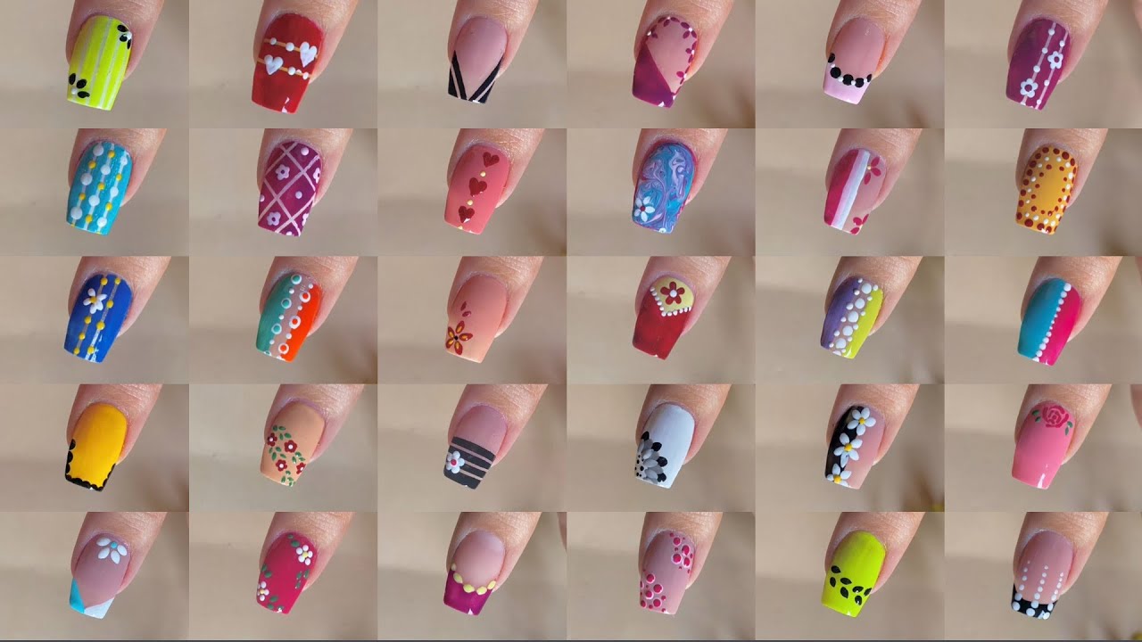 35+ Easy nail art designs compilation || Nail art using household items and dotting tools