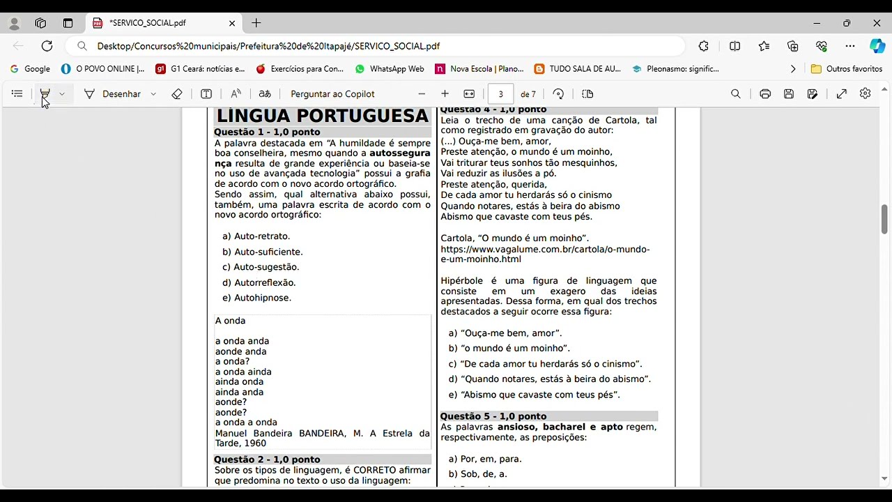 Banca UPA - Concurso de Prefeitura - Análise  prova de Português - MOMBAÇA