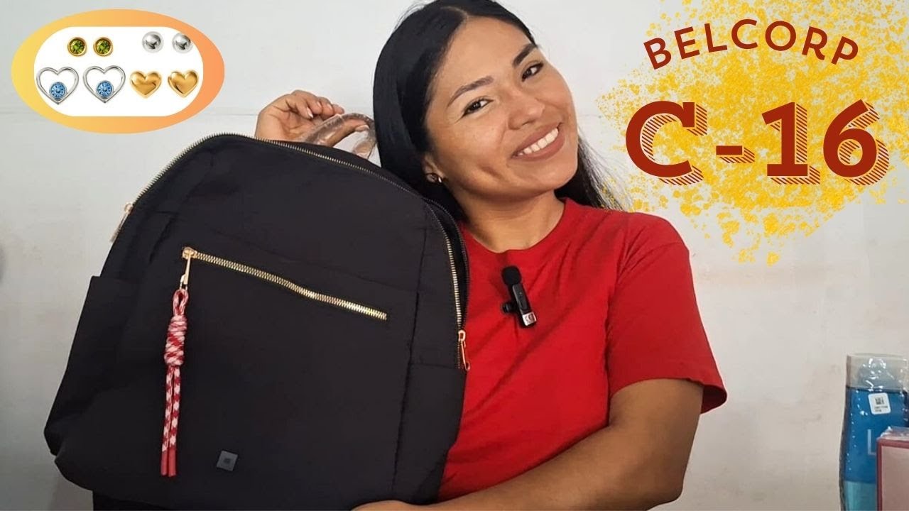 BELCORP C16🥳 Mochila Amelien y aretes Electric love🤩