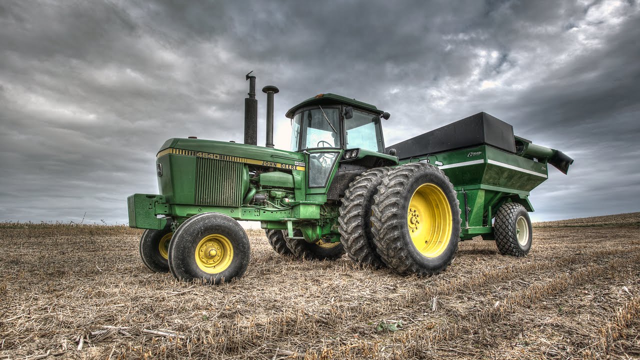 Harvesting corn up the road