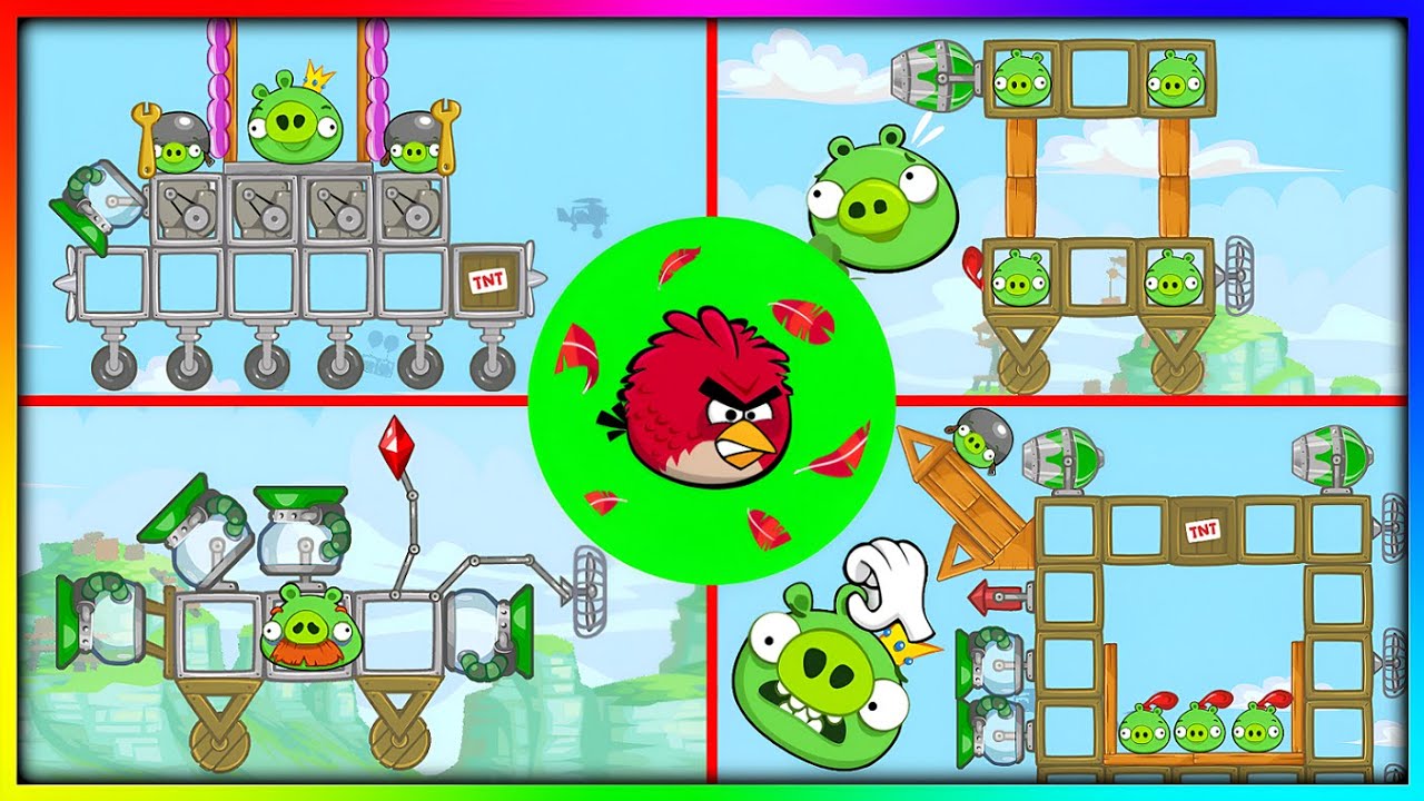 All Custom Level Vehicles in Angry Birds Egg Defender Wave Expansion Mod #angrybirds #badpiggies #gt