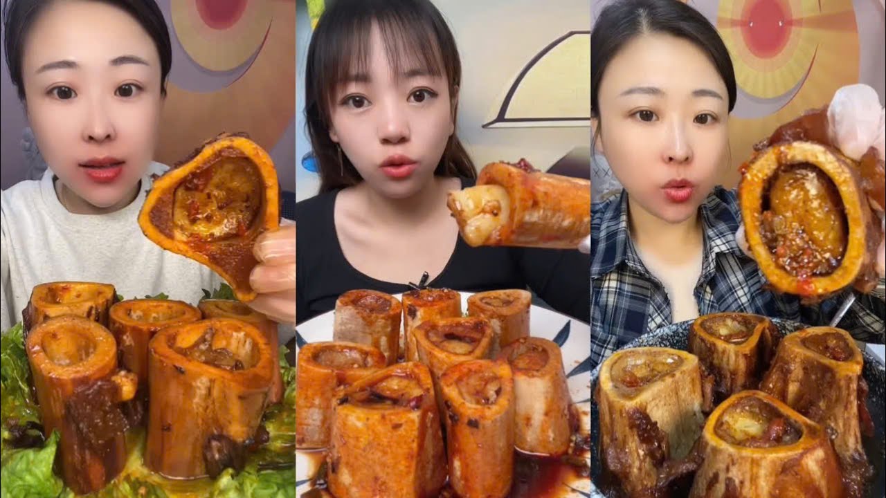 (NEW DAILY VIDEO) ASMR MUKBANG CHINA EAT BEEF BONE MARROW, THÁNH ĂN TUỶ XƯƠNG CAY, 吃牛骨髓, 골수를 먹다 1084