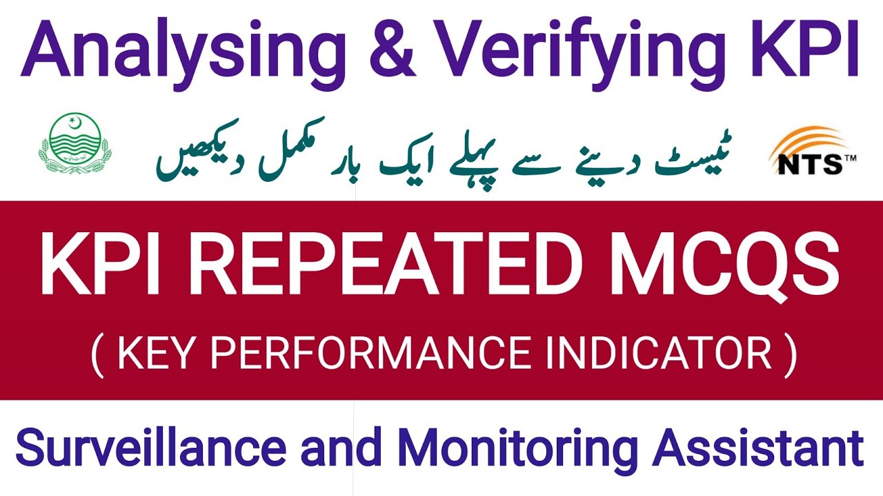 NTS Most Repeated MCQS about KPI || KPI Important Questions || What is KPI's || NTS Solved Paper ||