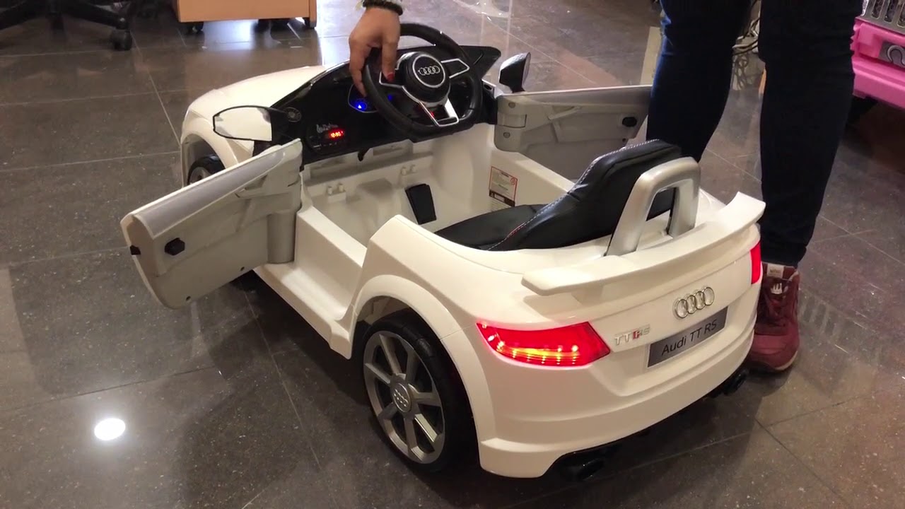 COCHE BATERÍA PARA NIÑOS AUDI TT RS 12V CON MANDO A DISTANCIA, BLANCO