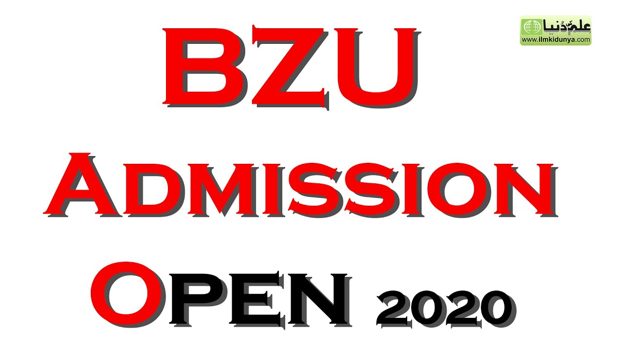 BZU Admission Open 2020