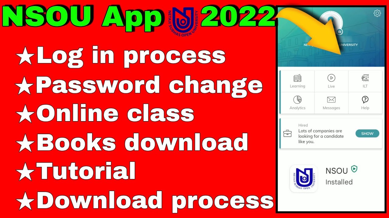 NSOU APP 2022 - Log in Process, Change Password, Online Class & Routine, Books Download | Nsou App