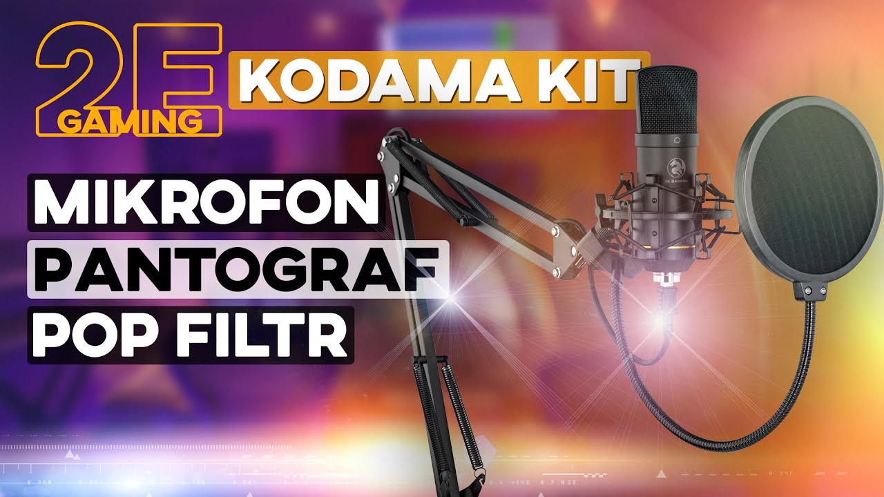 Mikrofon +pantograf +pop filtr to'liq komplekt 2E Gaming Kodama Kit video obzor o'zbek tilida