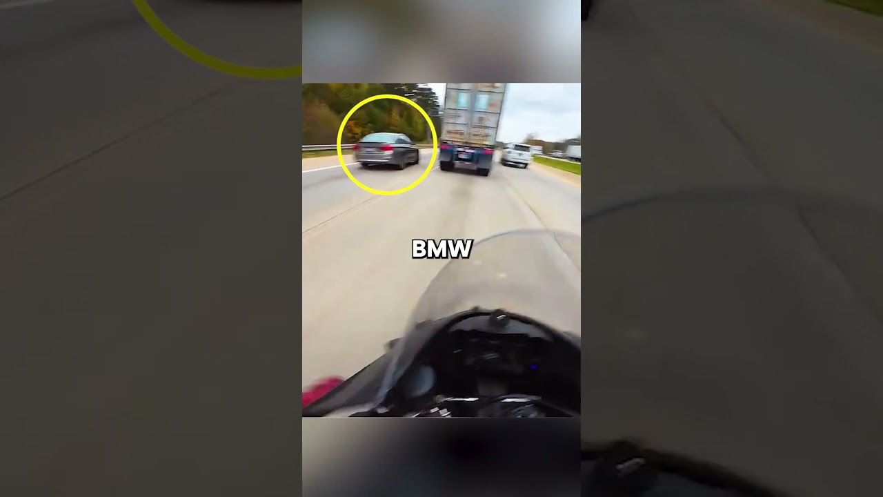 BMW Driver Runs Over Biker 😱